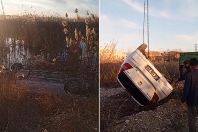 Gezintiye çıkan çiftin aracı Fırat Nehri'ne uçtu