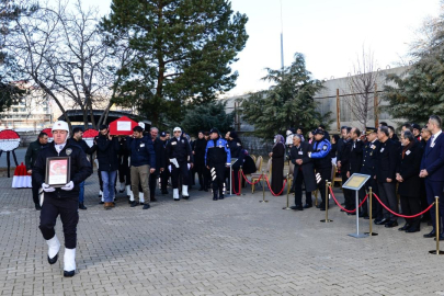 Vefat eden polis memuru için cenaze töreni düzenlendi