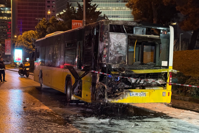 İstanbul Şişli'de İETT otobüsü alevler içinde kaldı